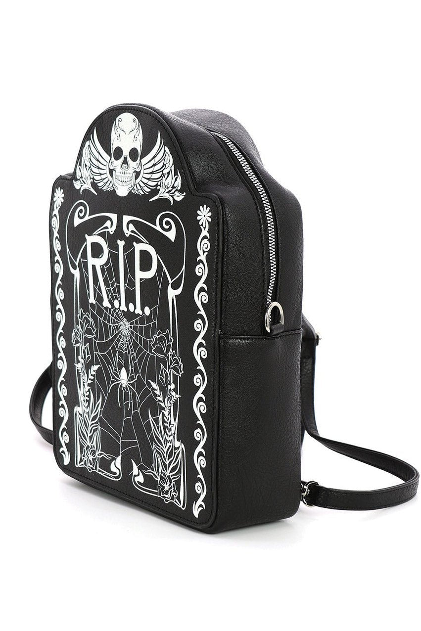 Glow In The Dark Tombstone Mini Backpack [BLACK] - bags & wallets - VampireFreaks - Comeco Inc