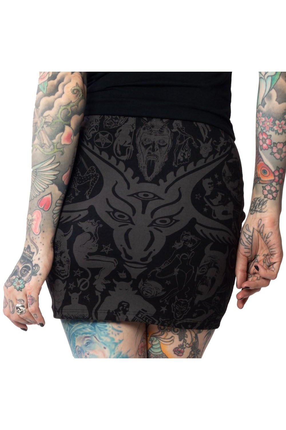 Goat Head Mini Skirt - skirts - VampireFreaks - Kreepsville