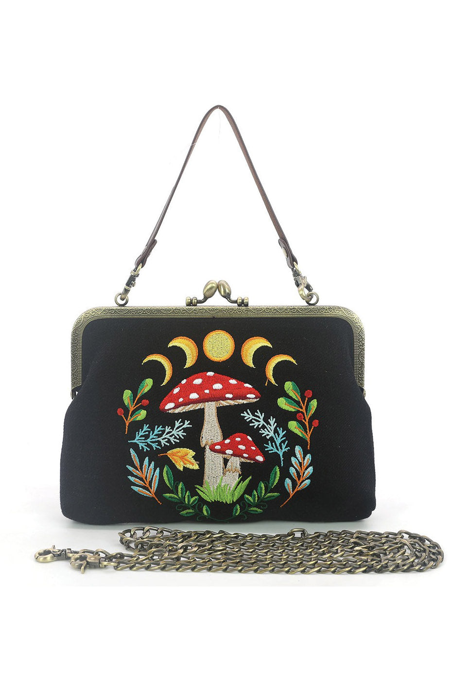 embroidered mushroom handbag by comeco