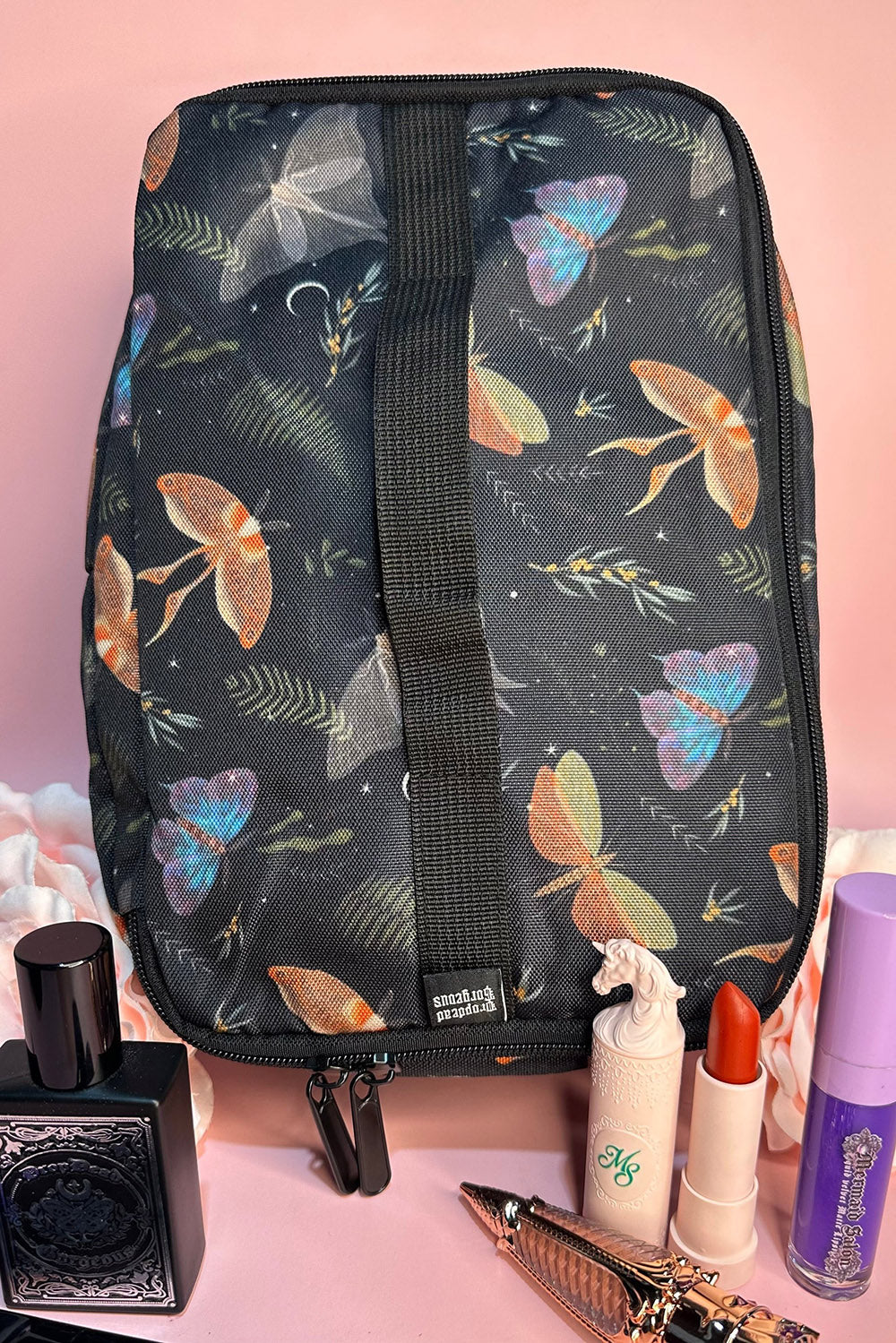 dark cottagecore makeup bag