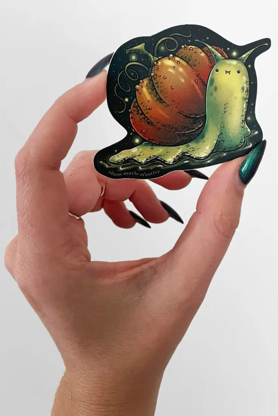 Goblincore Pumpkin Snail Sticker