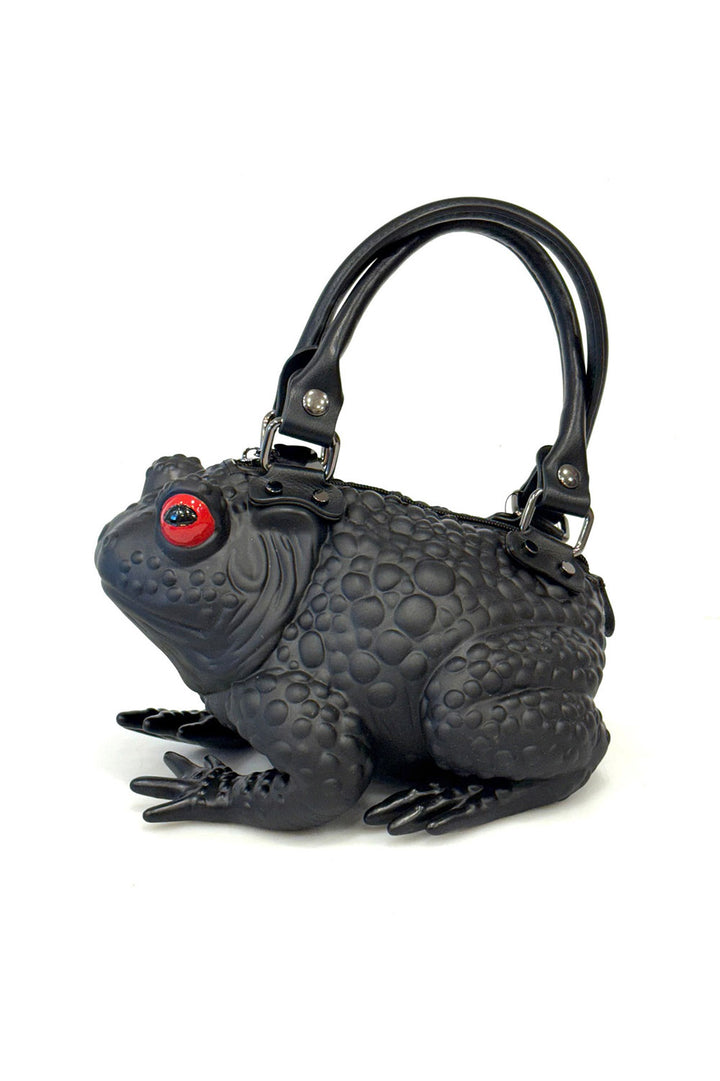 funny 3d novelty frog purse with carry handles and an adjustable crossbody shoulder strap 