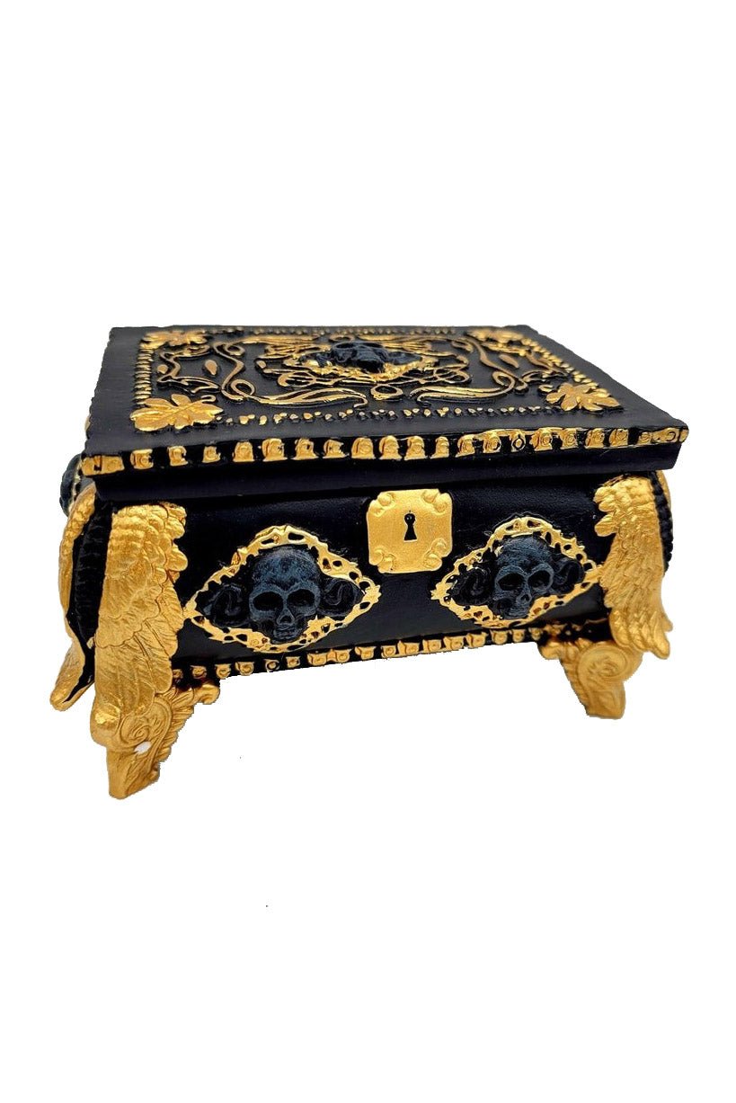 Gold and Black Skull Jewelry Box - housewares - VampireFreaks - Pacific Giftware