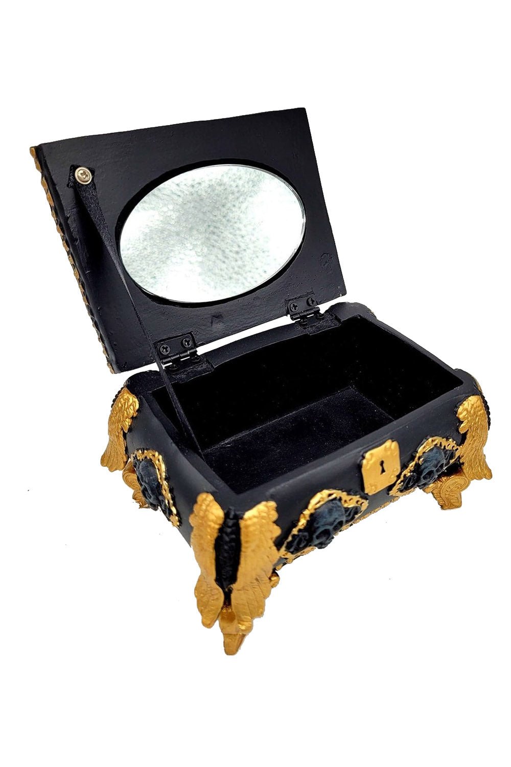 Gold and Black Skull Jewelry Box - housewares - VampireFreaks - Pacific Giftware