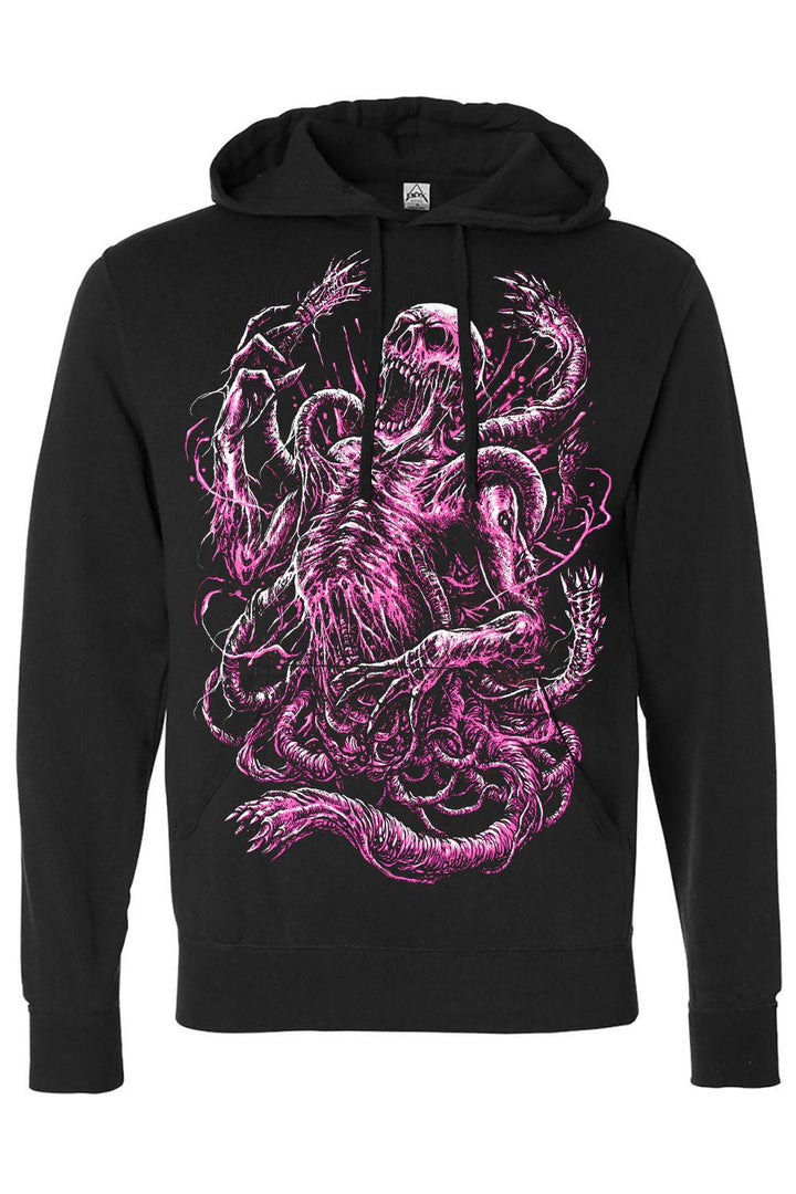 Gore Fiend Hoodie [PINK] [Zipper or Pullover] - mens outerwear - VampireFreaks - VampireFreaks