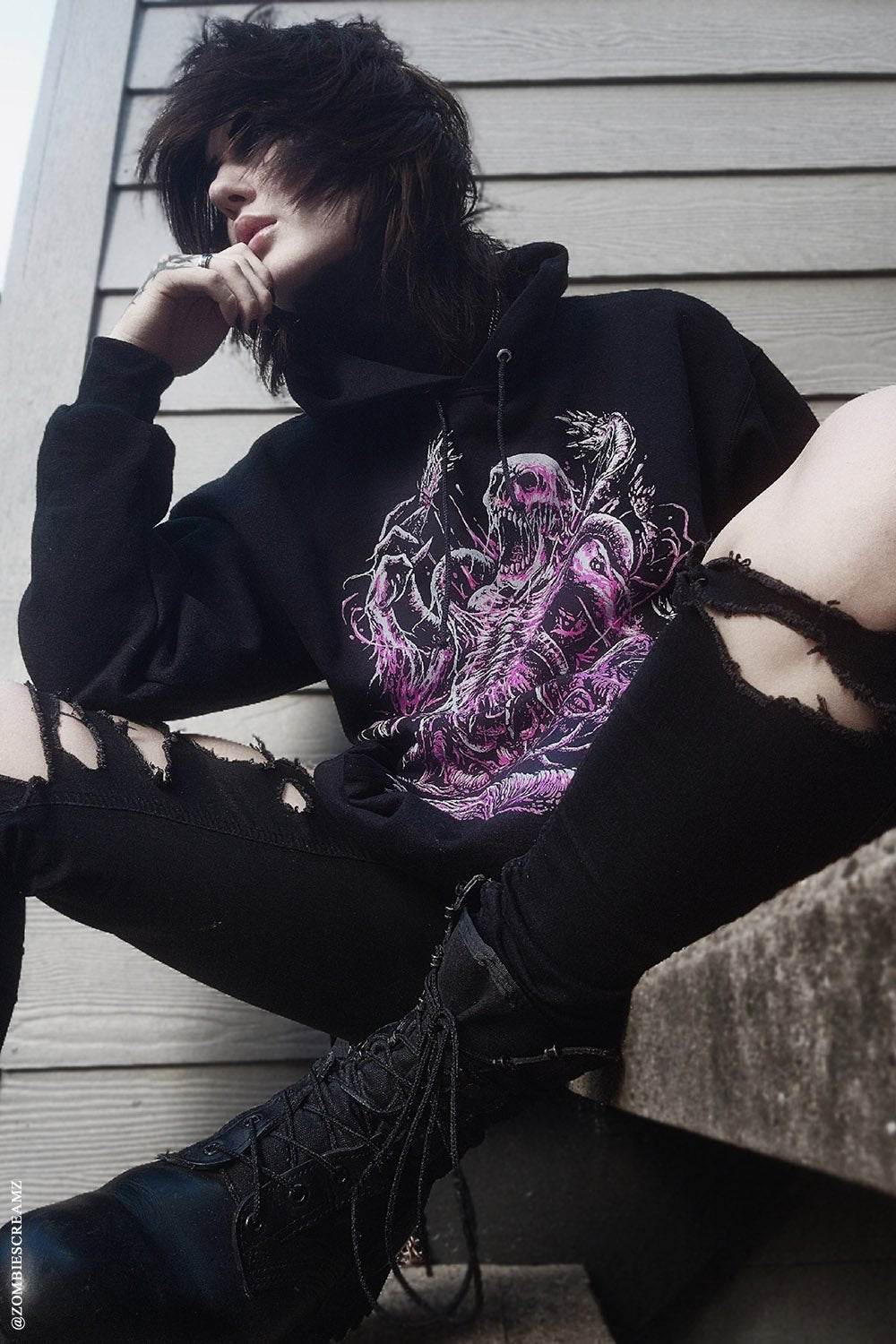 Gore Fiend Hoodie [PINK] [Zipper or Pullover]