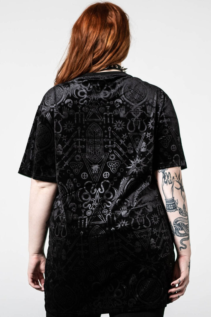 Gorgon Velvet T-Shirt [Unisex] - mens tops - VampireFreaks - Killstar