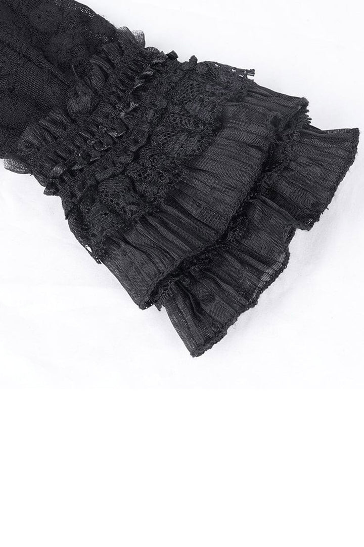 vampire goth ruffled gloves