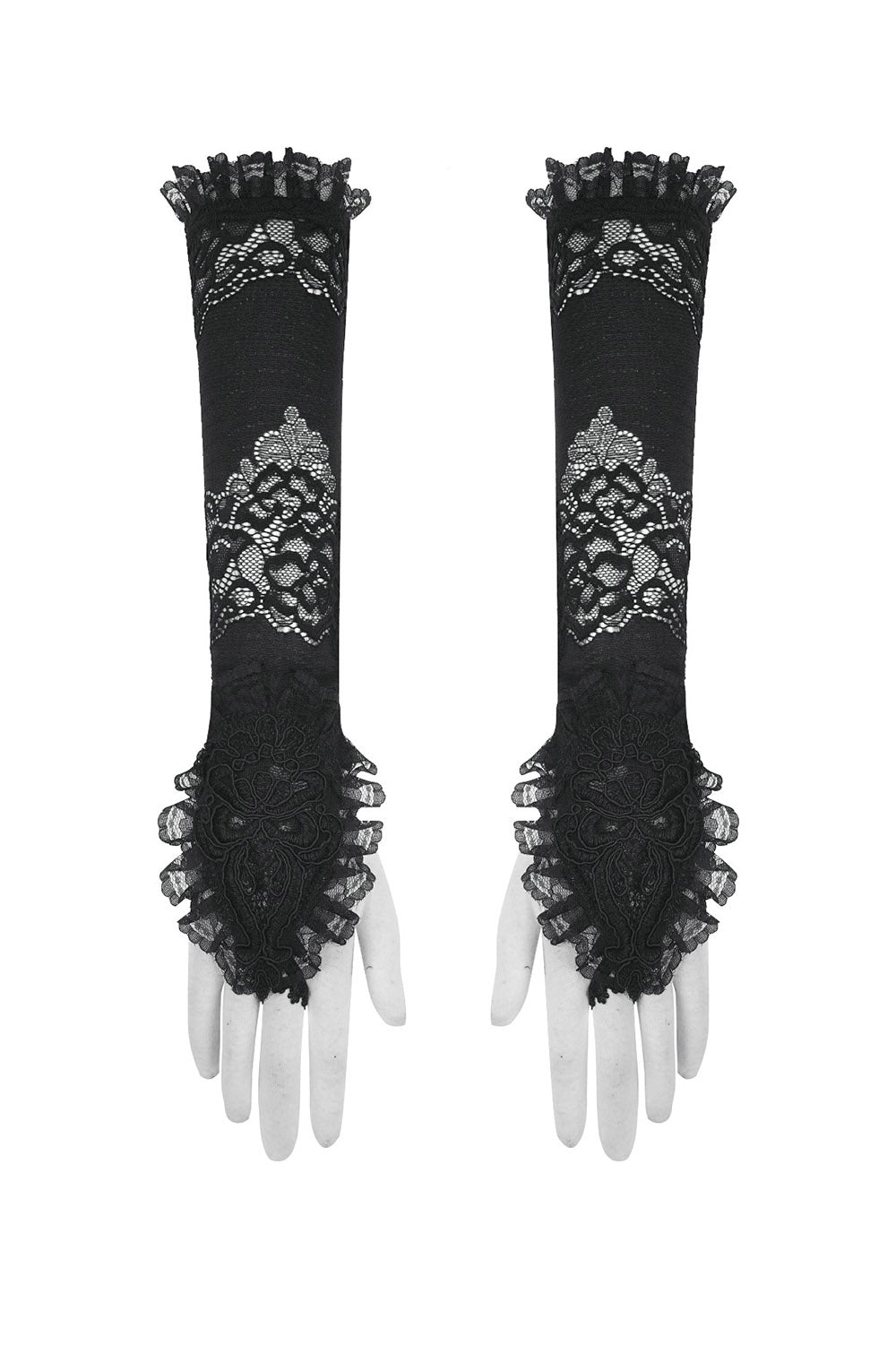 fingerless gothic gloves with middl finger loops