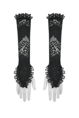 fingerless gothic gloves with middl finger loops