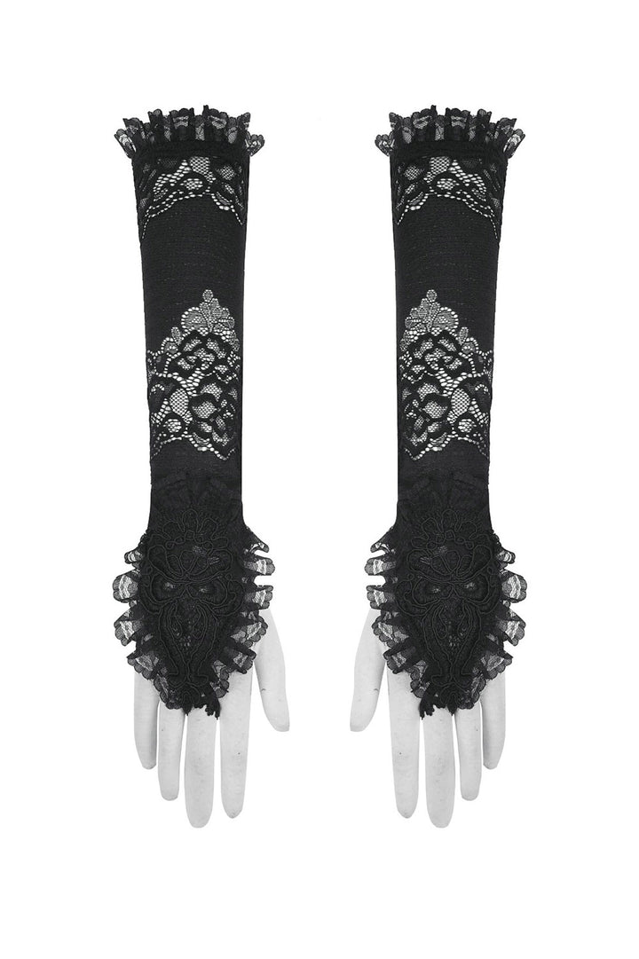 fingerless gothic gloves with middl finger loops