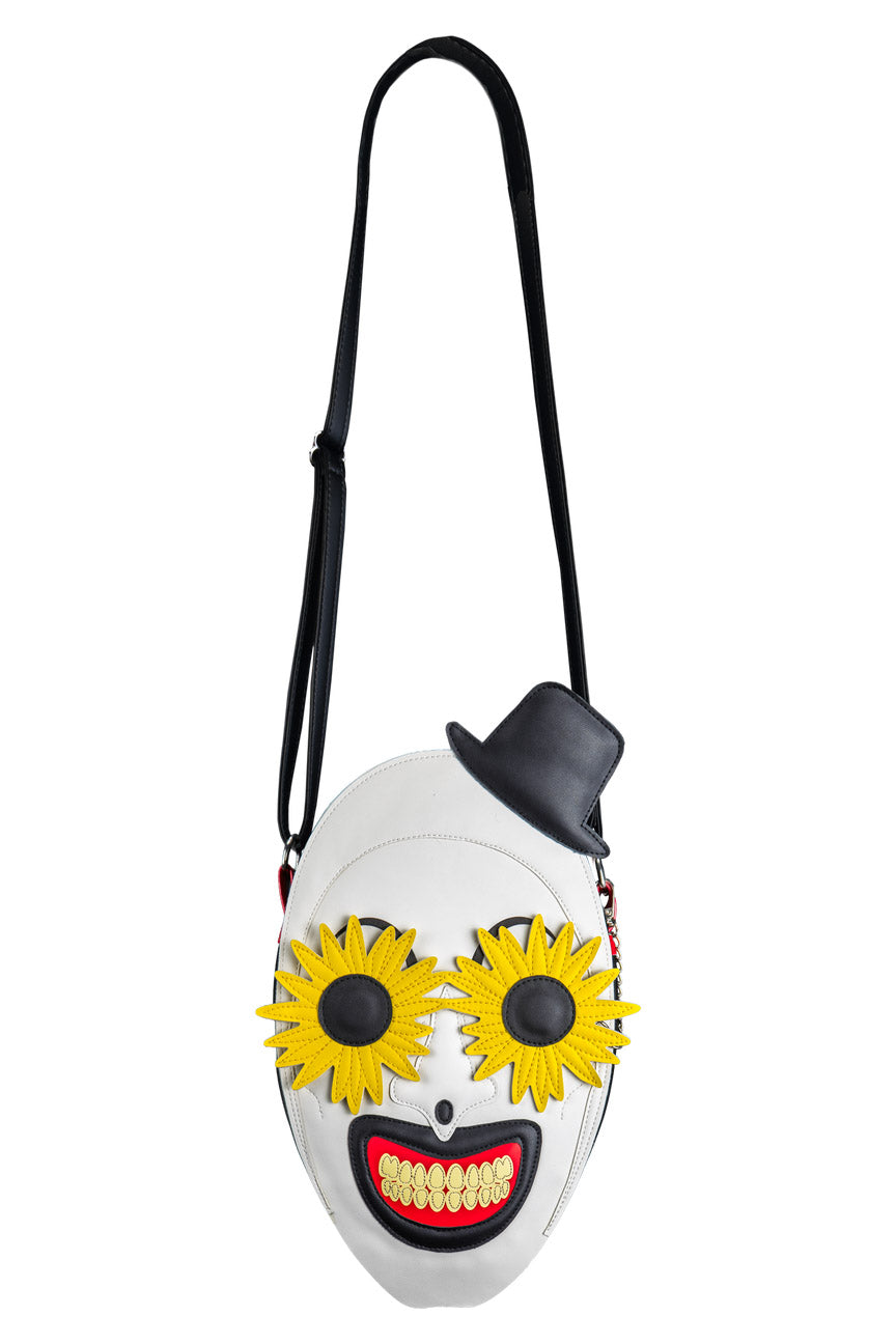 art the clown terrifier movie shoulder bag with flower sunglasses