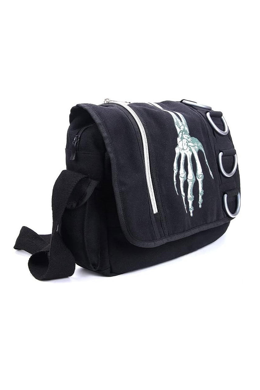 Skeleton Hand Messenger Bag