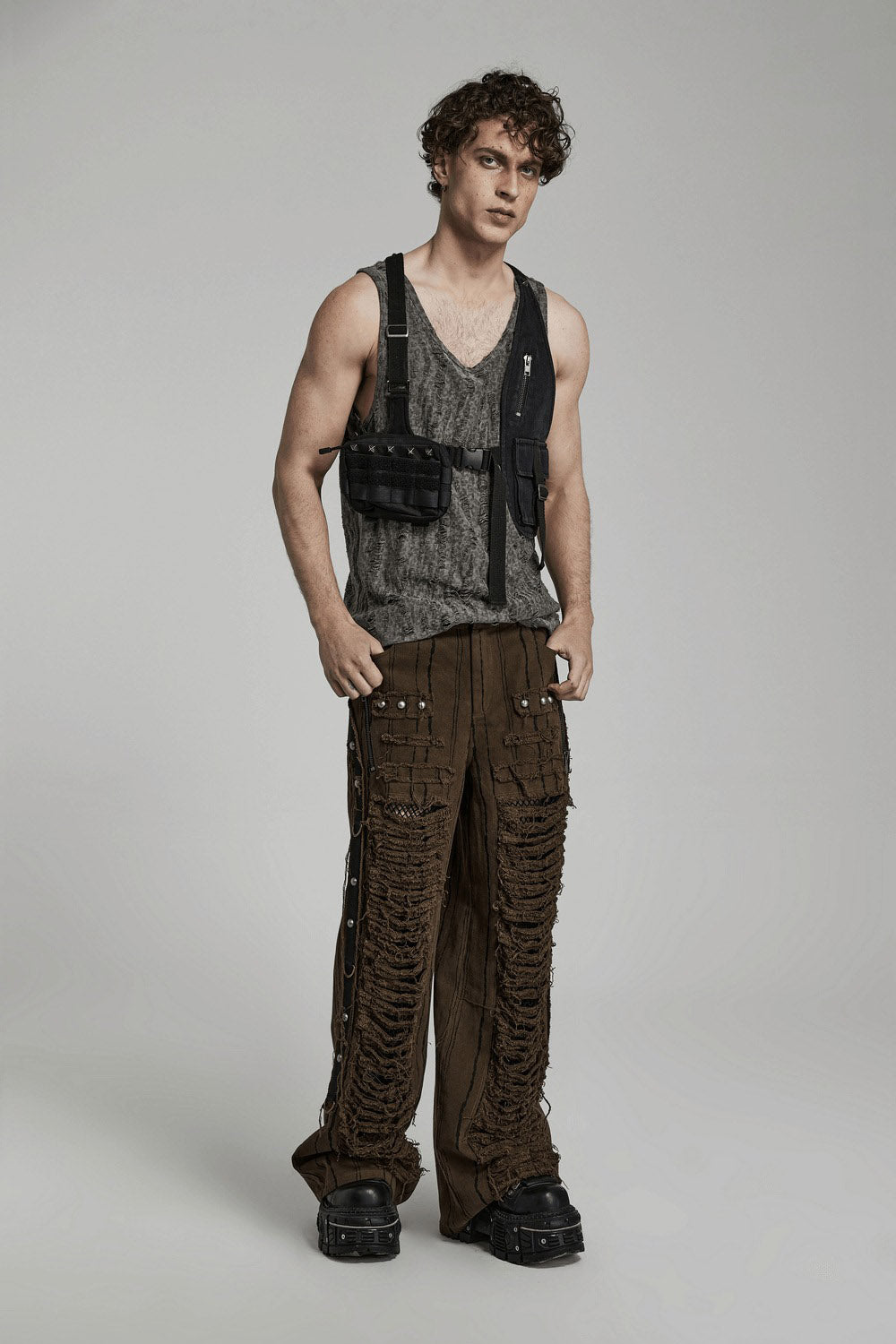 wasteland inspired punk harness bag 