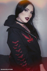 Nosferatu Hoodie w/ Red Bat Sleeves