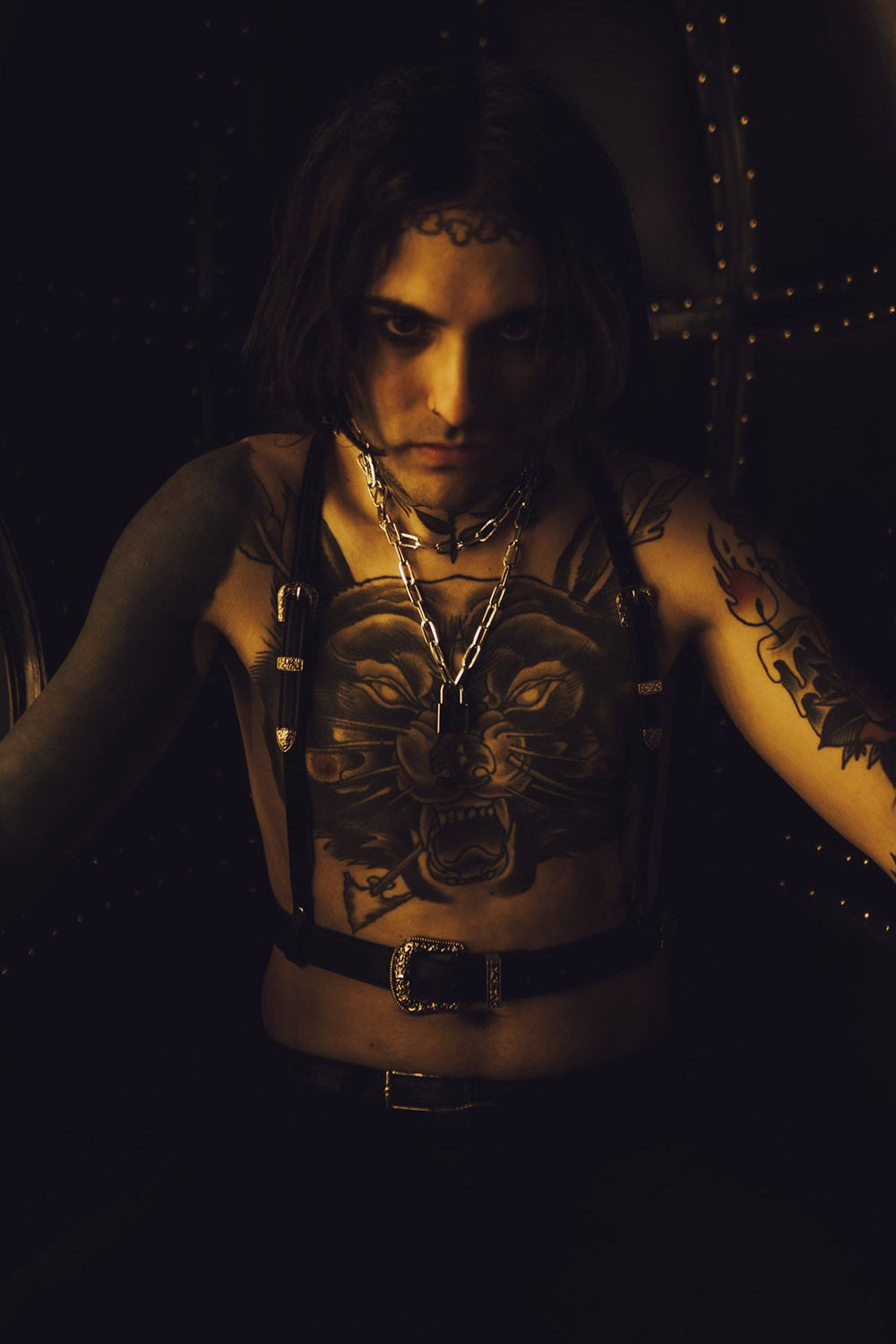 womens goth leather harness