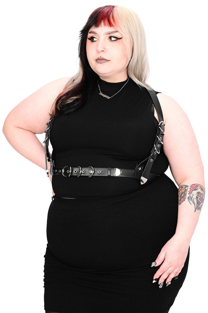gothic buckled eyelet belt harness by foxblood