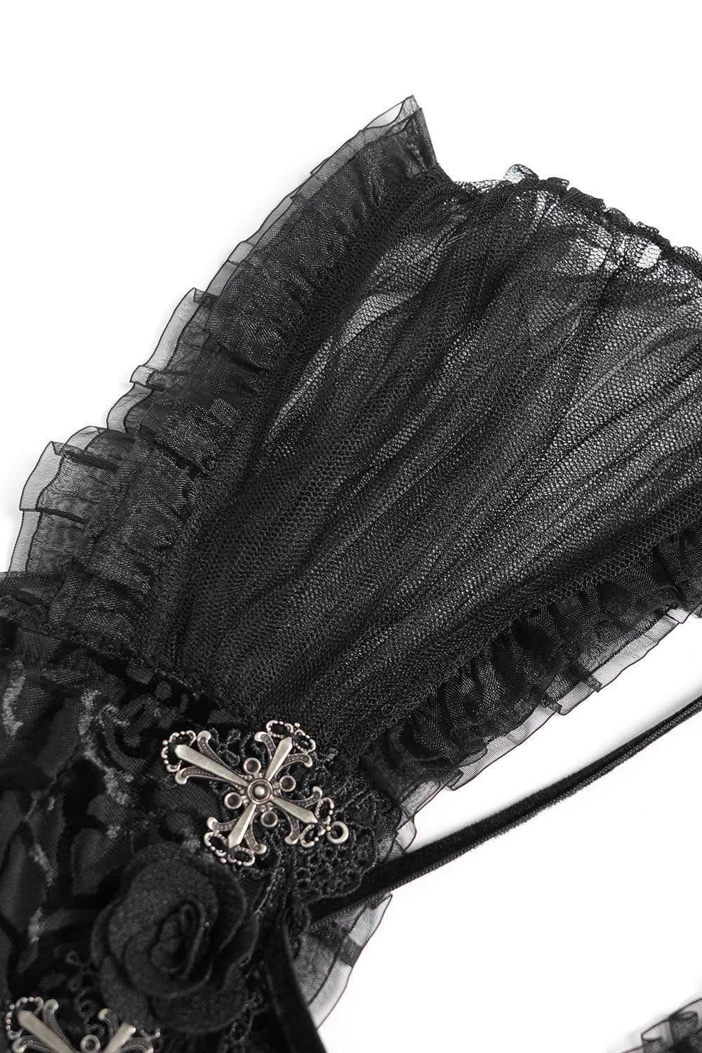 vampire gothic mesh shoulder top
