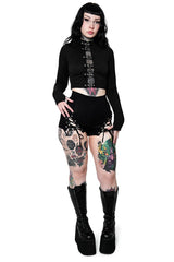 high collar gothic long sleeve shirt by forest ink