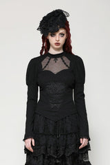 long sleeve sweetheart neckline gothic top