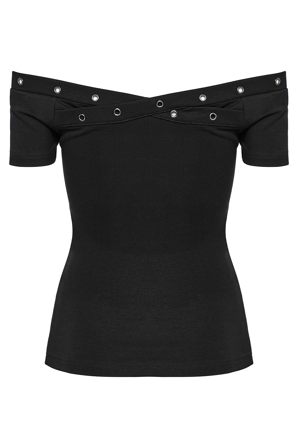 womens metal eyelet 90s goth shirt