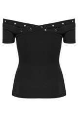 womens metal eyelet 90s goth shirt