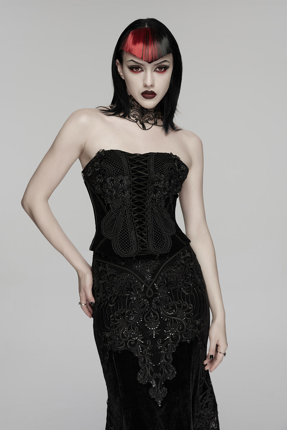 embroidered gothic bodice