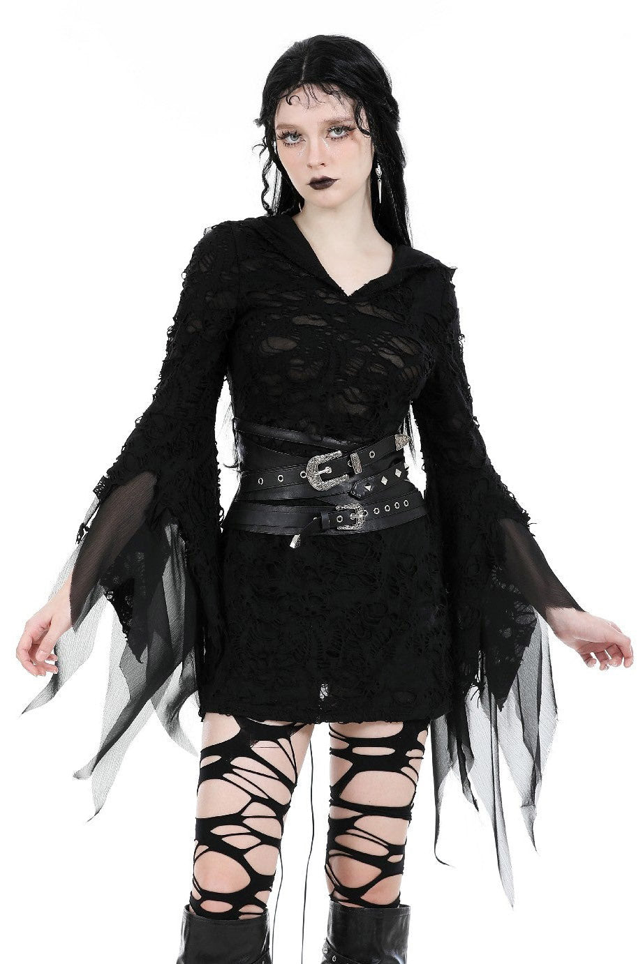 Witcher Hooded Distressed Dress M(S/M) — Goth dresses — Dark In Love