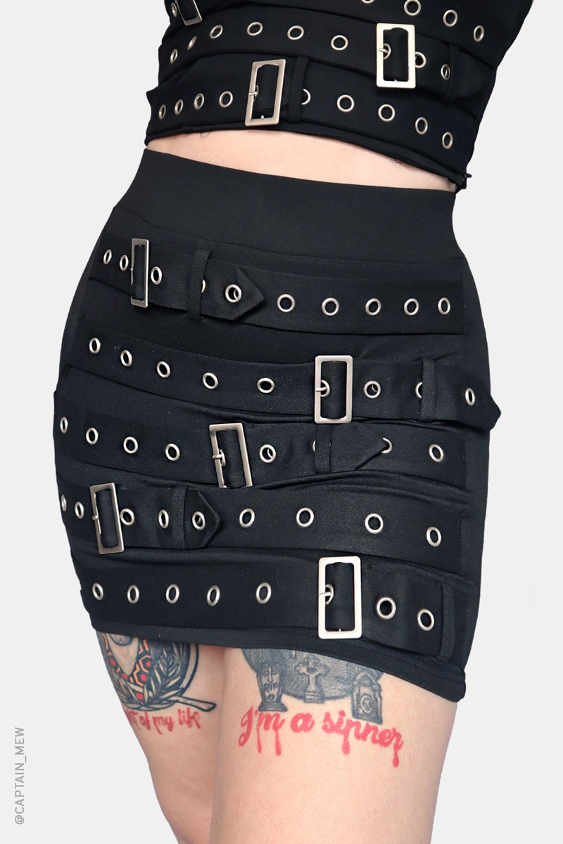 womens gothic high waisted mini skirt 