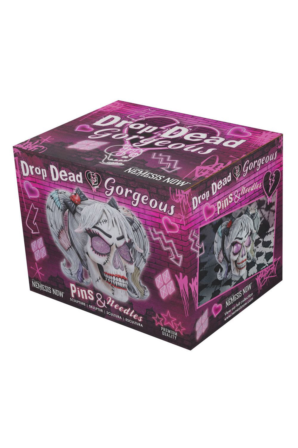 clowncore statue in goth gift box