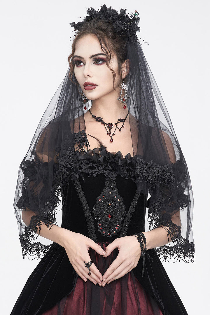 black bridal veil