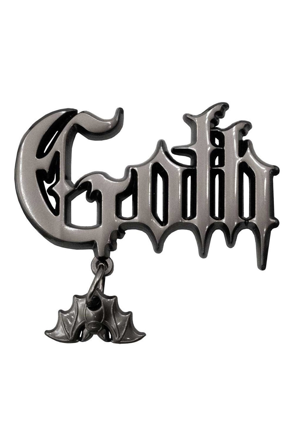 gothic brooch with bat charm