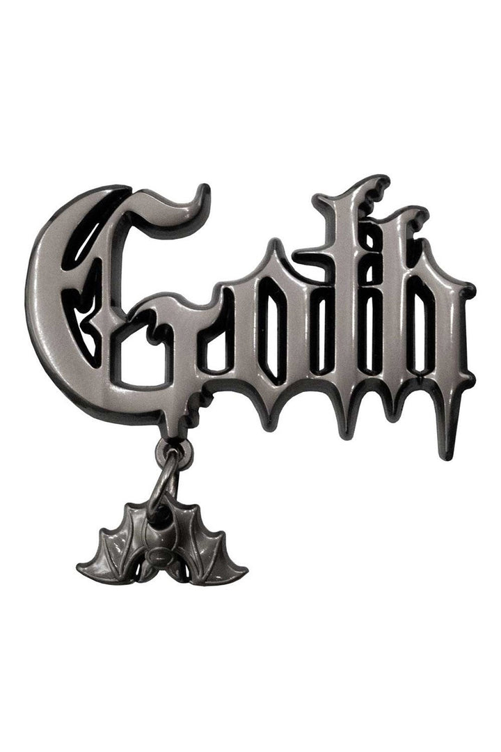 gothic brooch with bat charm