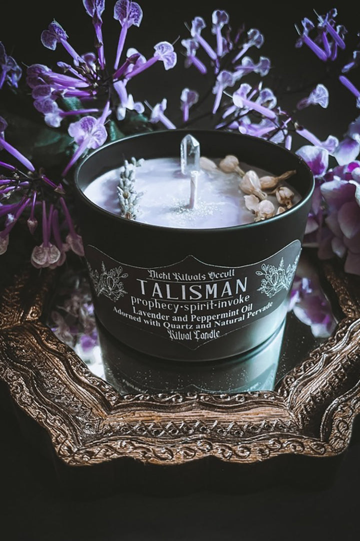 purple soy wax occult candle