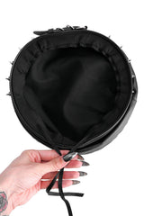 studded black beret hat by foxblood