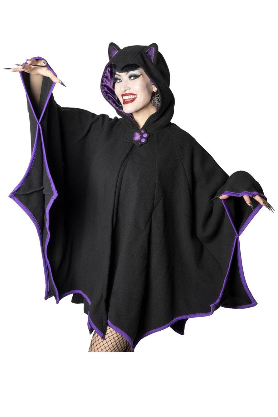 womens kreepsville batwing rockabilly cape