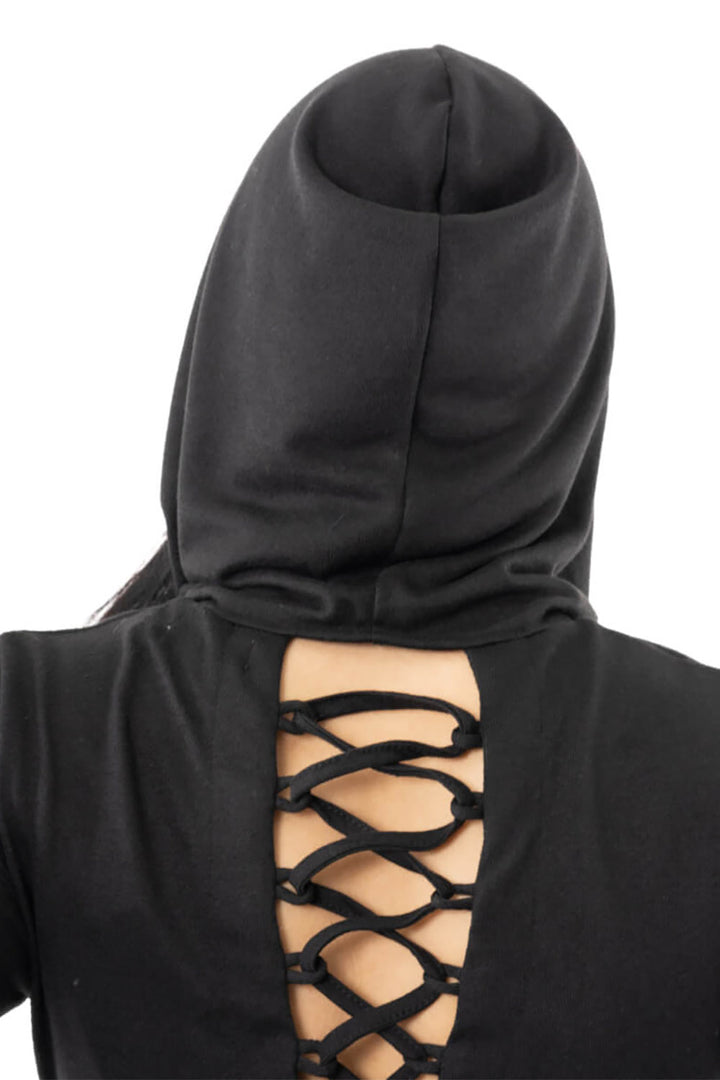womens lace-up cutout witchy cloak 