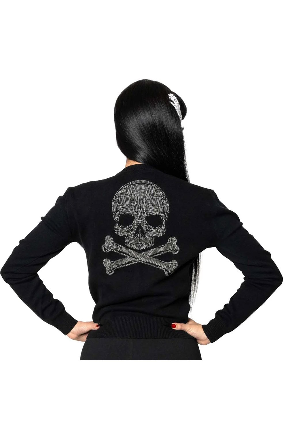 punk studded knitted cardigan