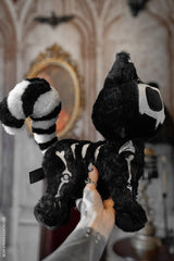 creepy cute skeleton cat plush toy