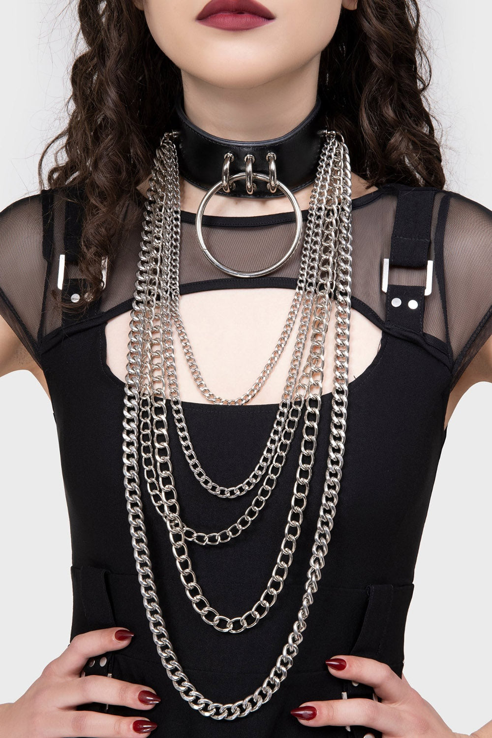 layered gothic choker necklace