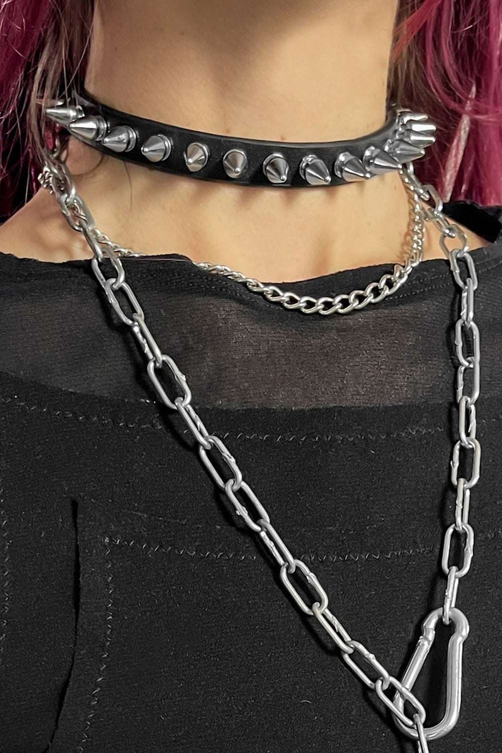 womens gothic spike choker