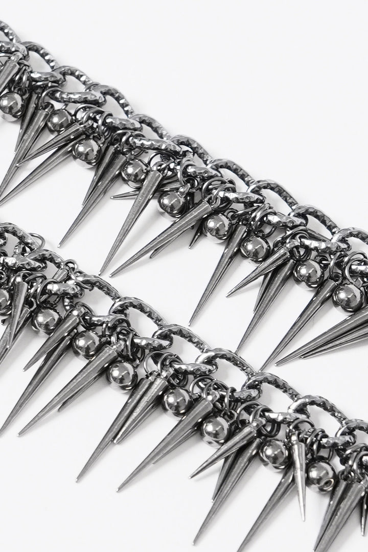 long spiked collar necklace