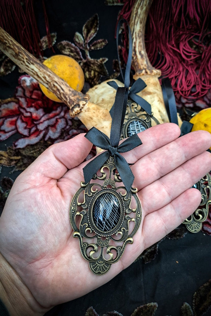 real spiderweb goth christmas tree ornament 