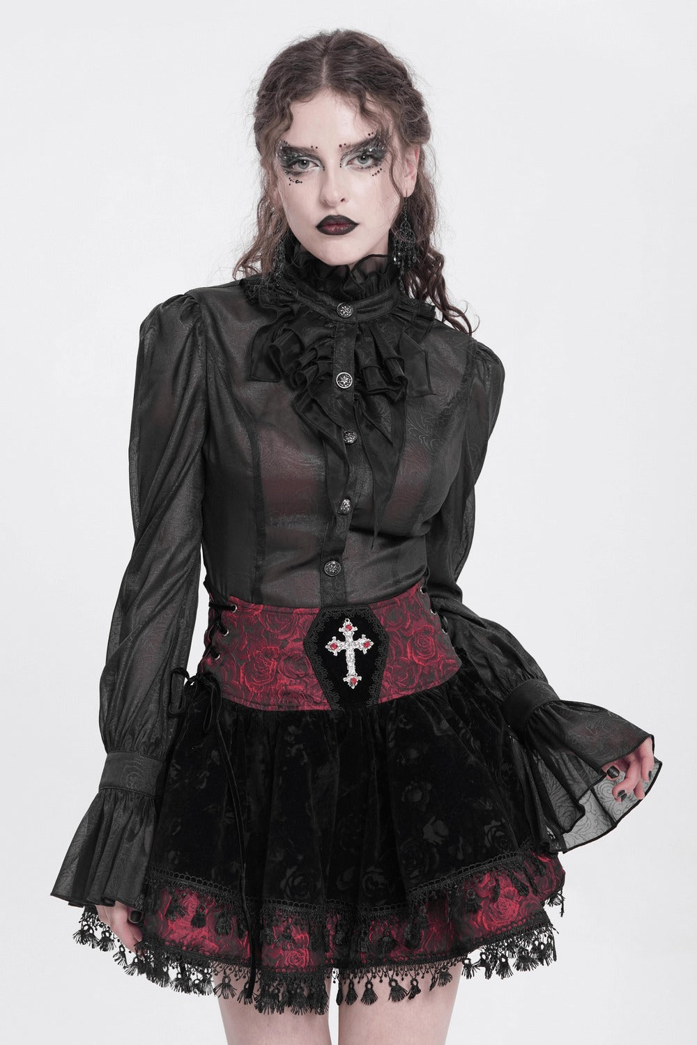 gothic ruffle mini skirt