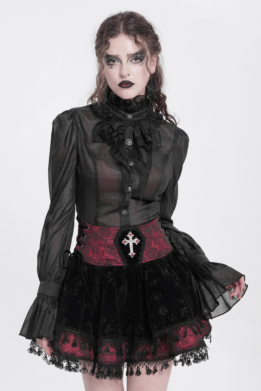 gothic ruffle mini skirt