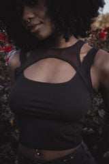 womens chest keyhole cutout gothic top