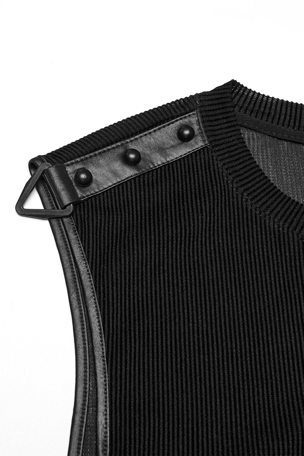 studded and eyelet vegan leather shirt