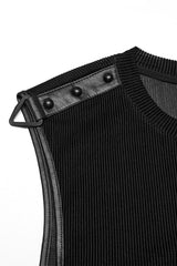 studded and eyelet vegan leather shirt