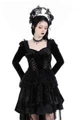 dark gothic sweetheart neckline velvet dress