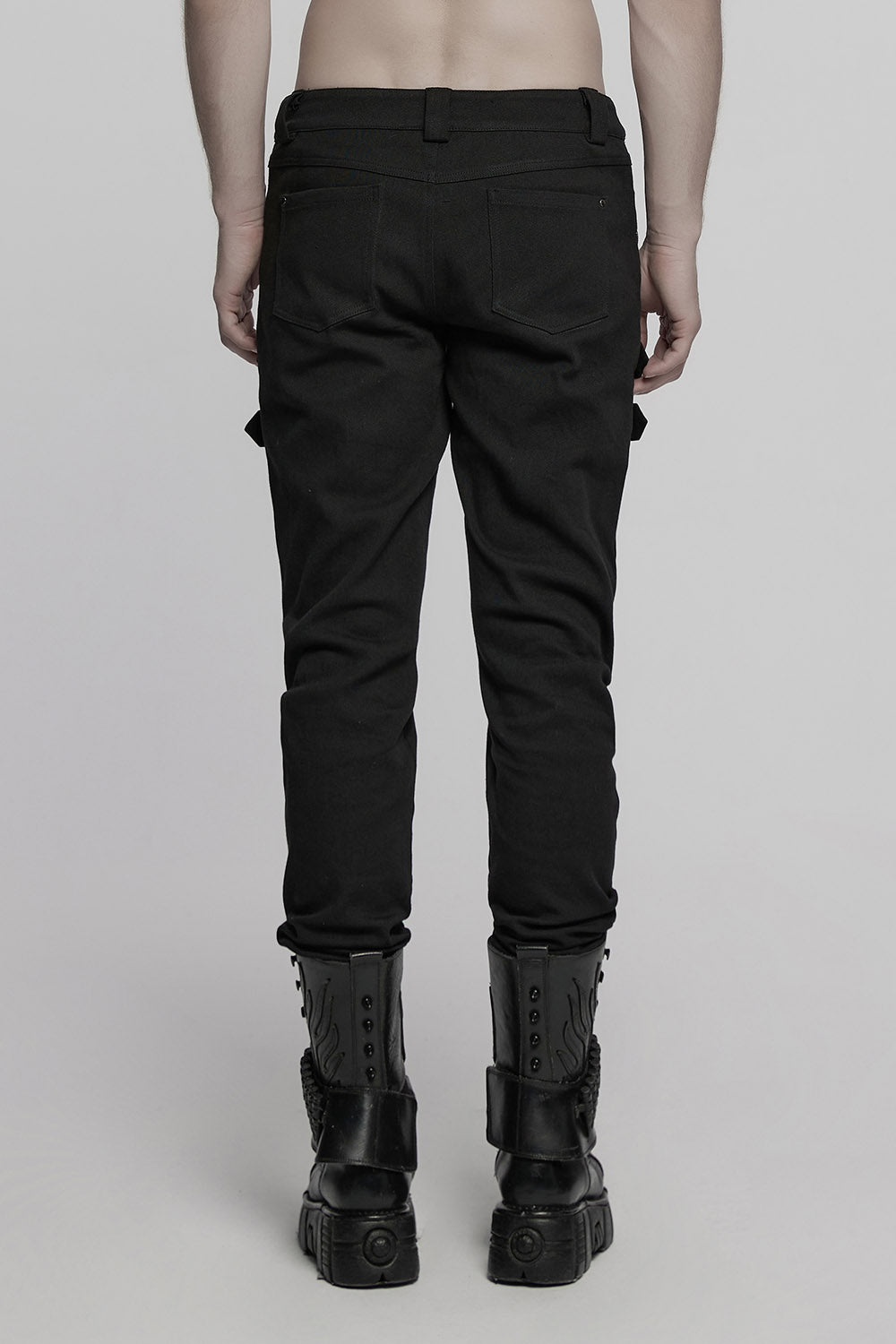 mens buckled studded punk pants